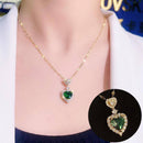 قلادة القلب الزمردي الراقية