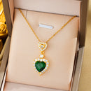 قلادة القلب الزمردي الراقية